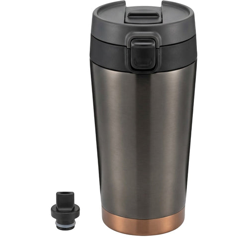 Kemby Push-Button Vacuum Travel Mug 16 oz Graphite Copper - Product view