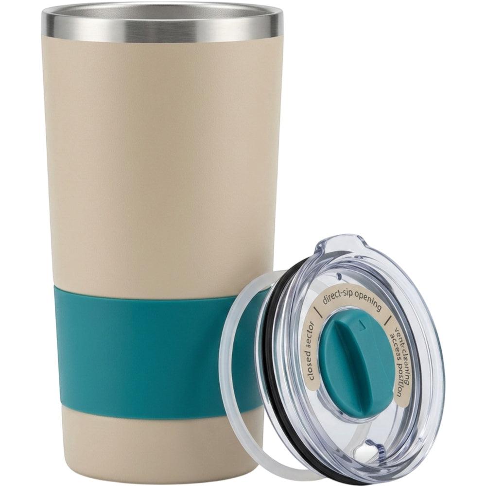 Kemby Three-Position Dial Vacuum Tumbler 20 oz Sand Teal - Product view